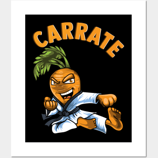 Funny Carrate Karate Carrot Pun Martial Arts Posters and Art